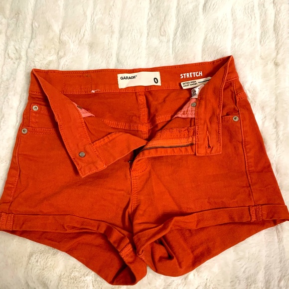 Orange Garage high waisted Jean shorts - Picture 3 of 4